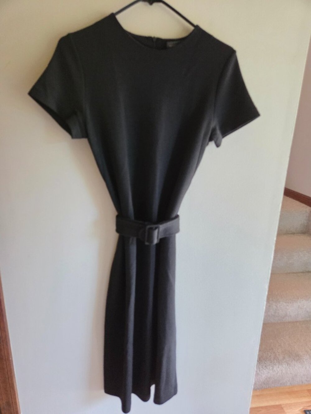 Banana Republic, Black Midi Dress, Wool Blend